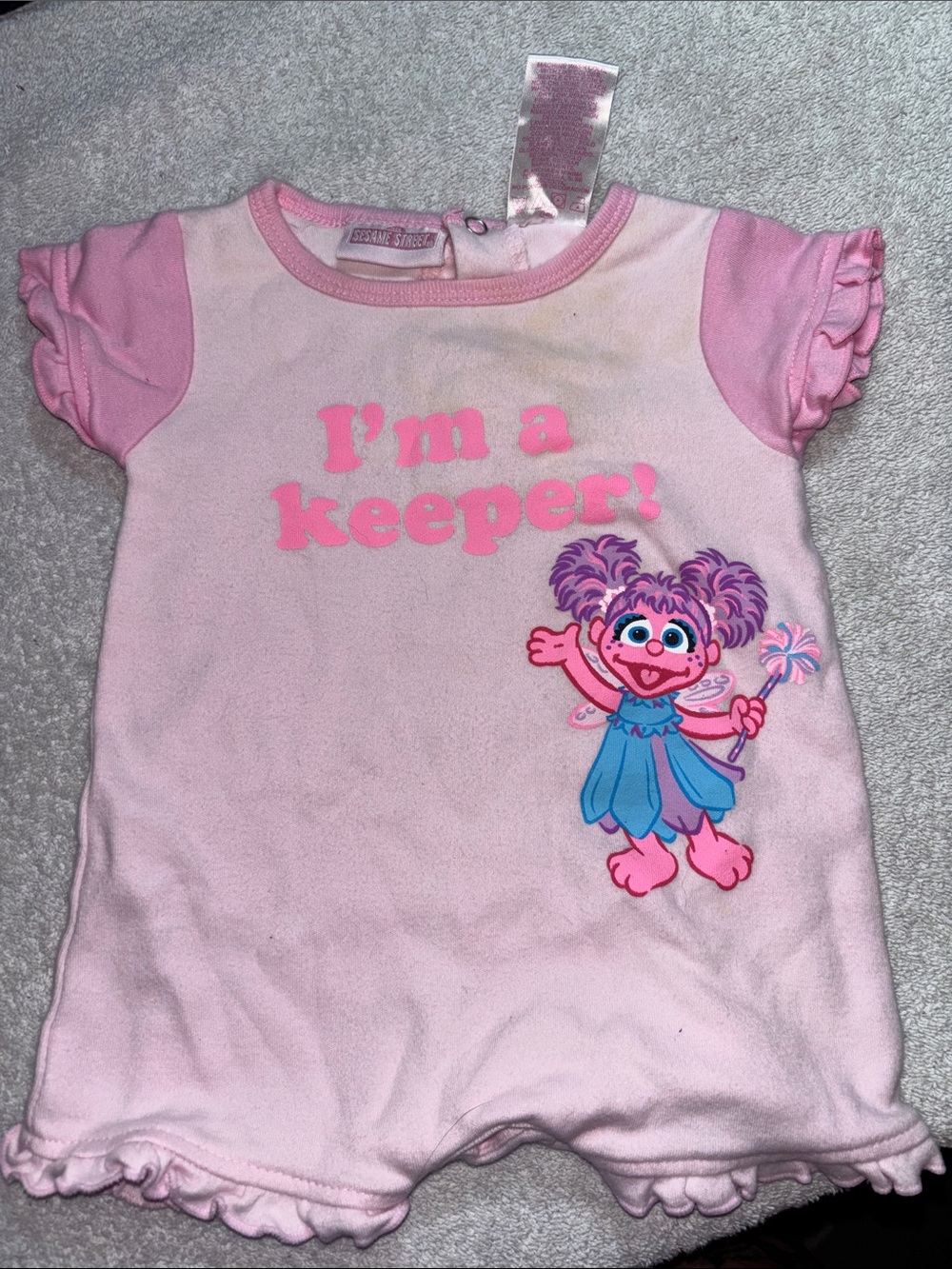 Sesame Street Pink Abby Cadabby Graphic Romper